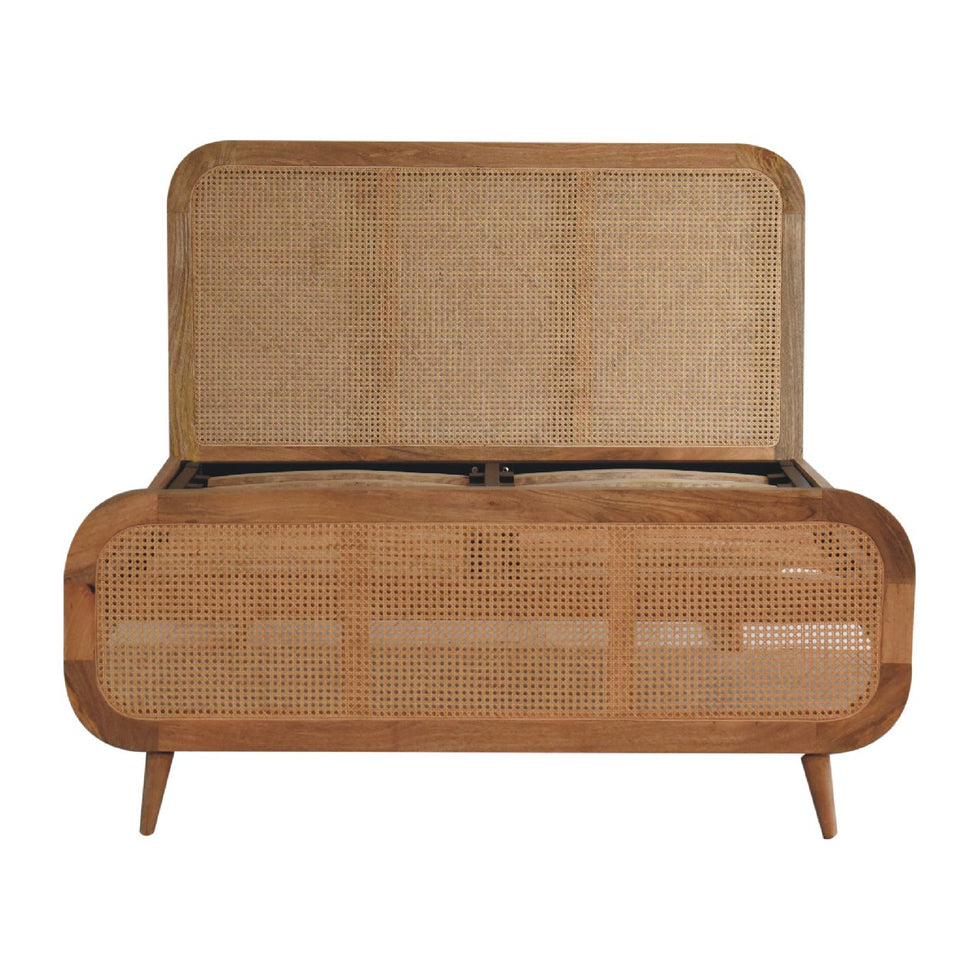 Artisan - Rattan Bed in Oak-Ish