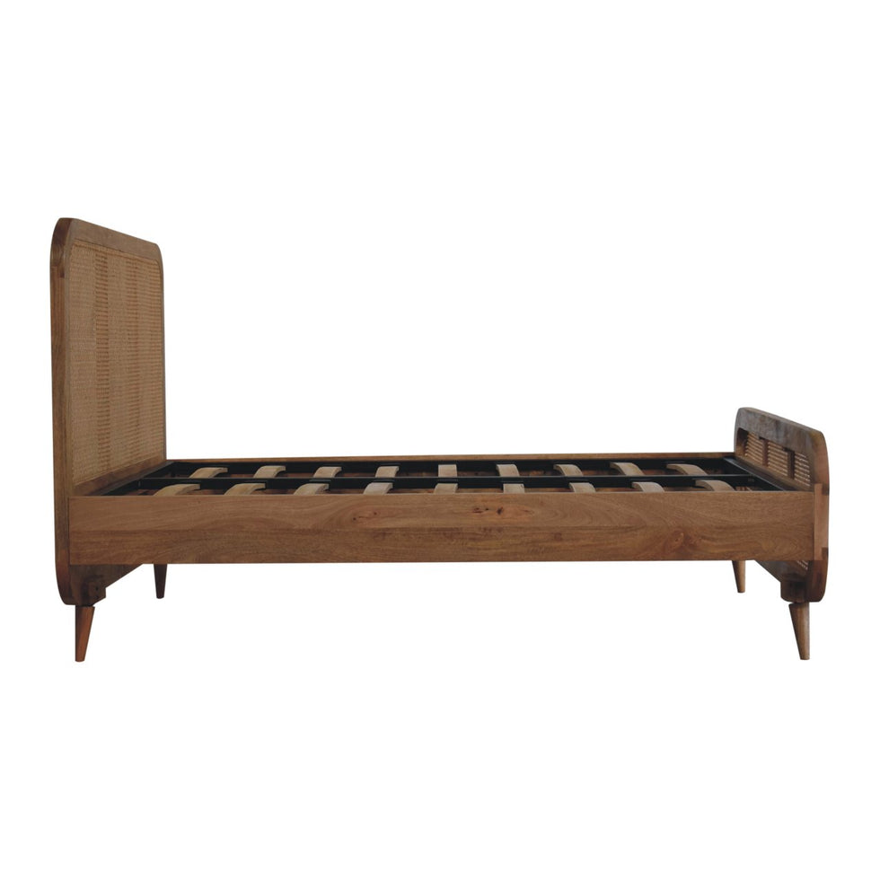 Artisan - Rattan Bed in Oak-Ish