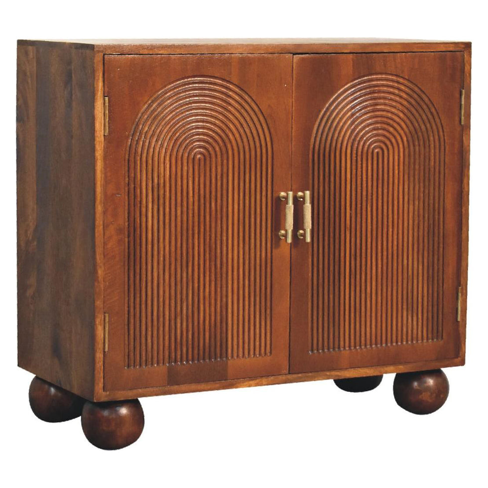 Artisan - Chestnut Carved Ball Cabinet