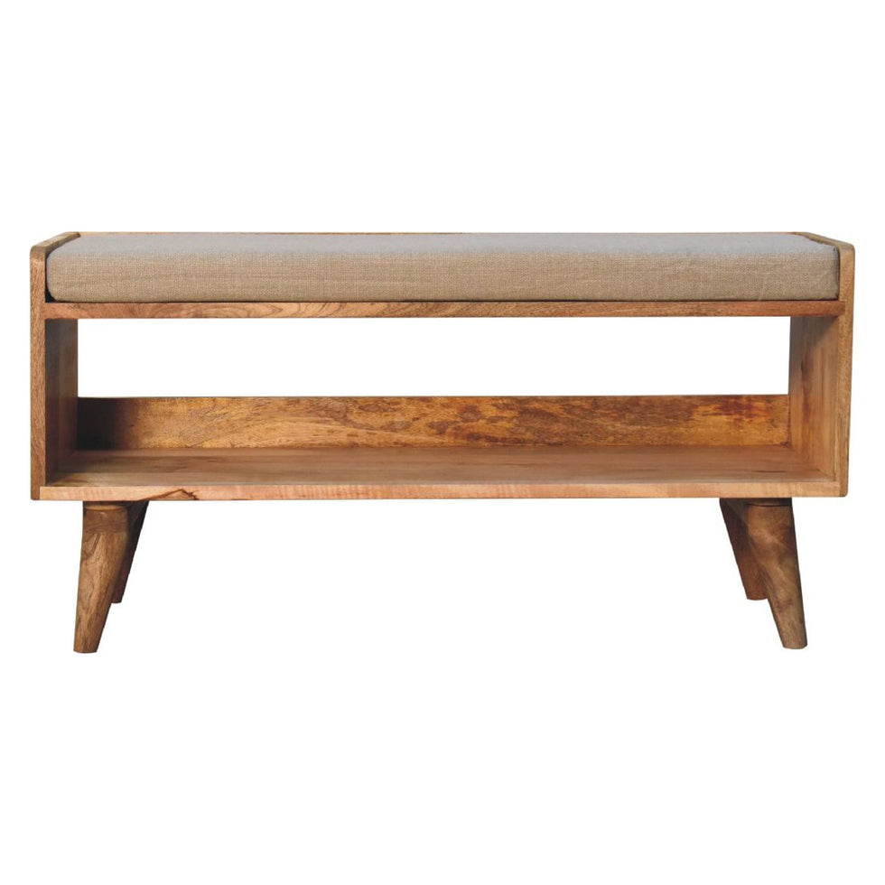 Artisan - Oak-Ish Nordic Storage Bench With Mud Linen