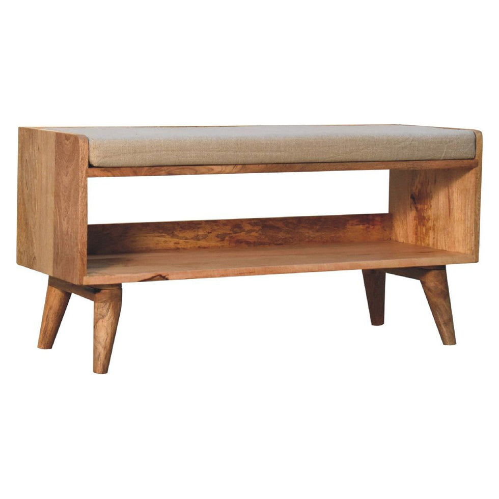 Artisan - Oak-Ish Nordic Storage Bench With Mud Linen
