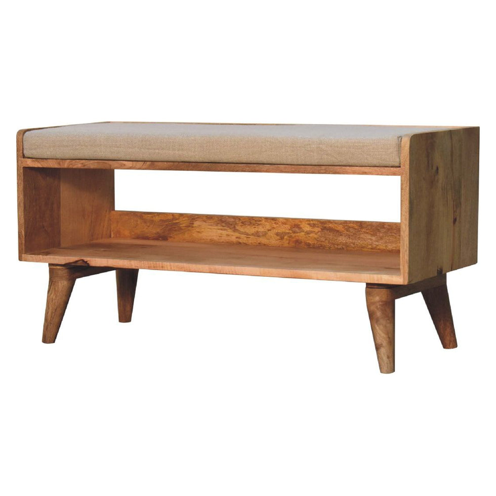Artisan - Oak-Ish Nordic Storage Bench With Mud Linen