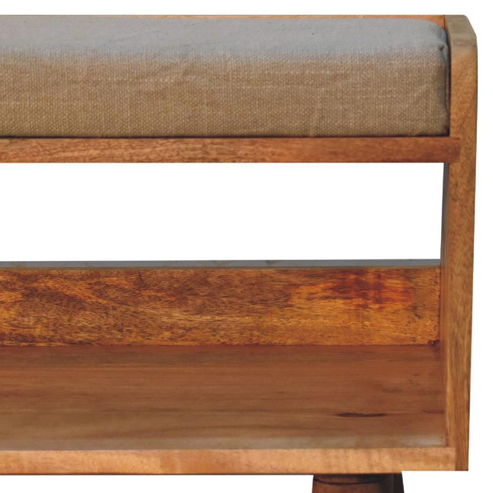 Artisan - Oak-Ish Nordic Storage Bench With Mud Linen