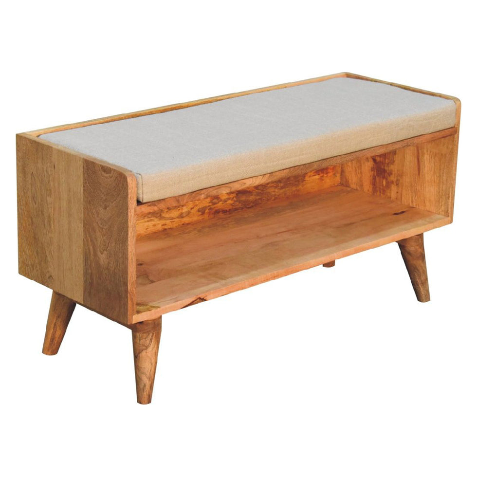 Artisan - Oak-Ish Nordic Storage Bench With Mud Linen