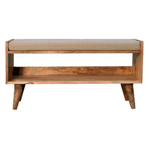 Artisan - Oak-Ish Nordic Storage Bench With Mud Linen