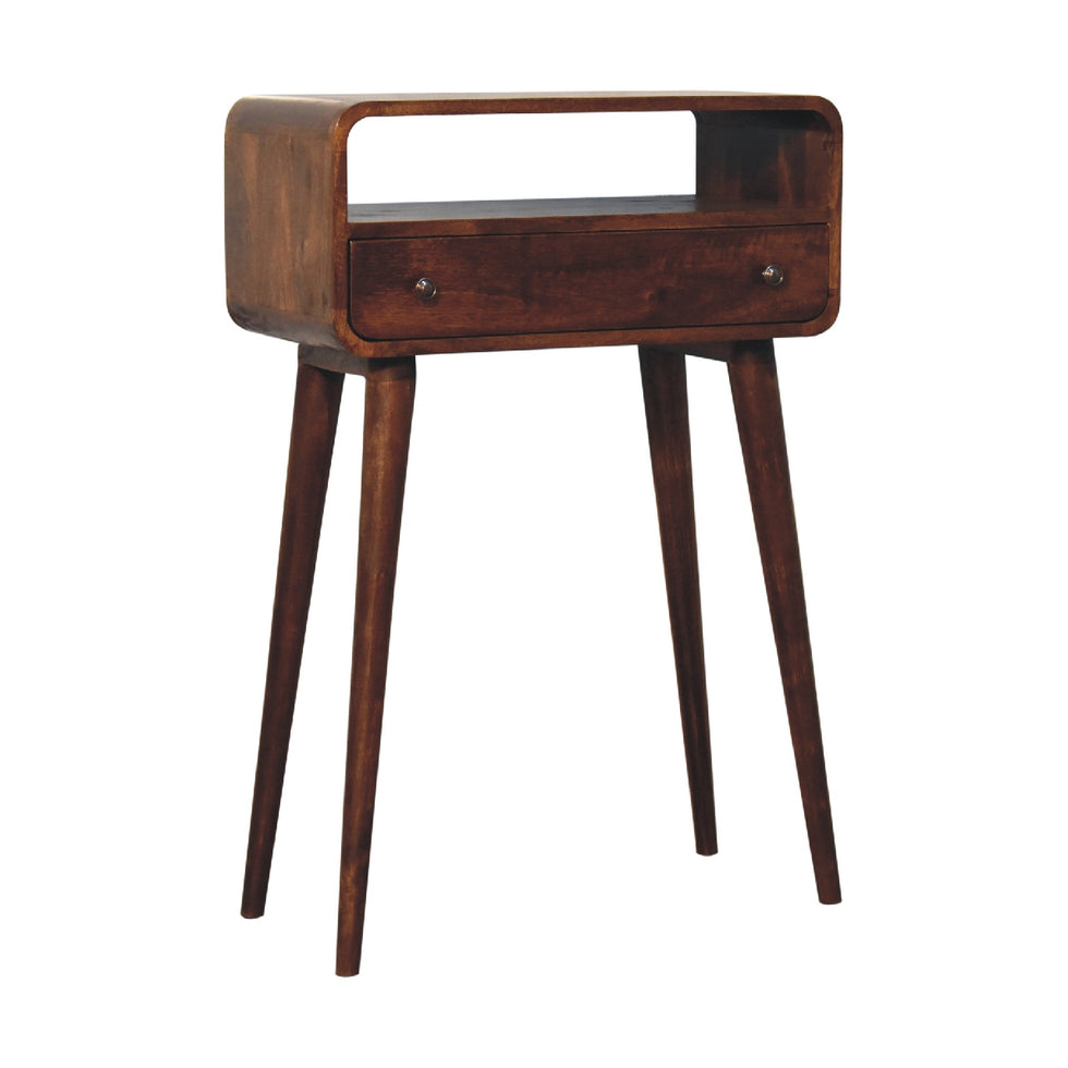 Artisan - Nordic Style Console Table with One Drawer & One Open Slot in Chestnut
