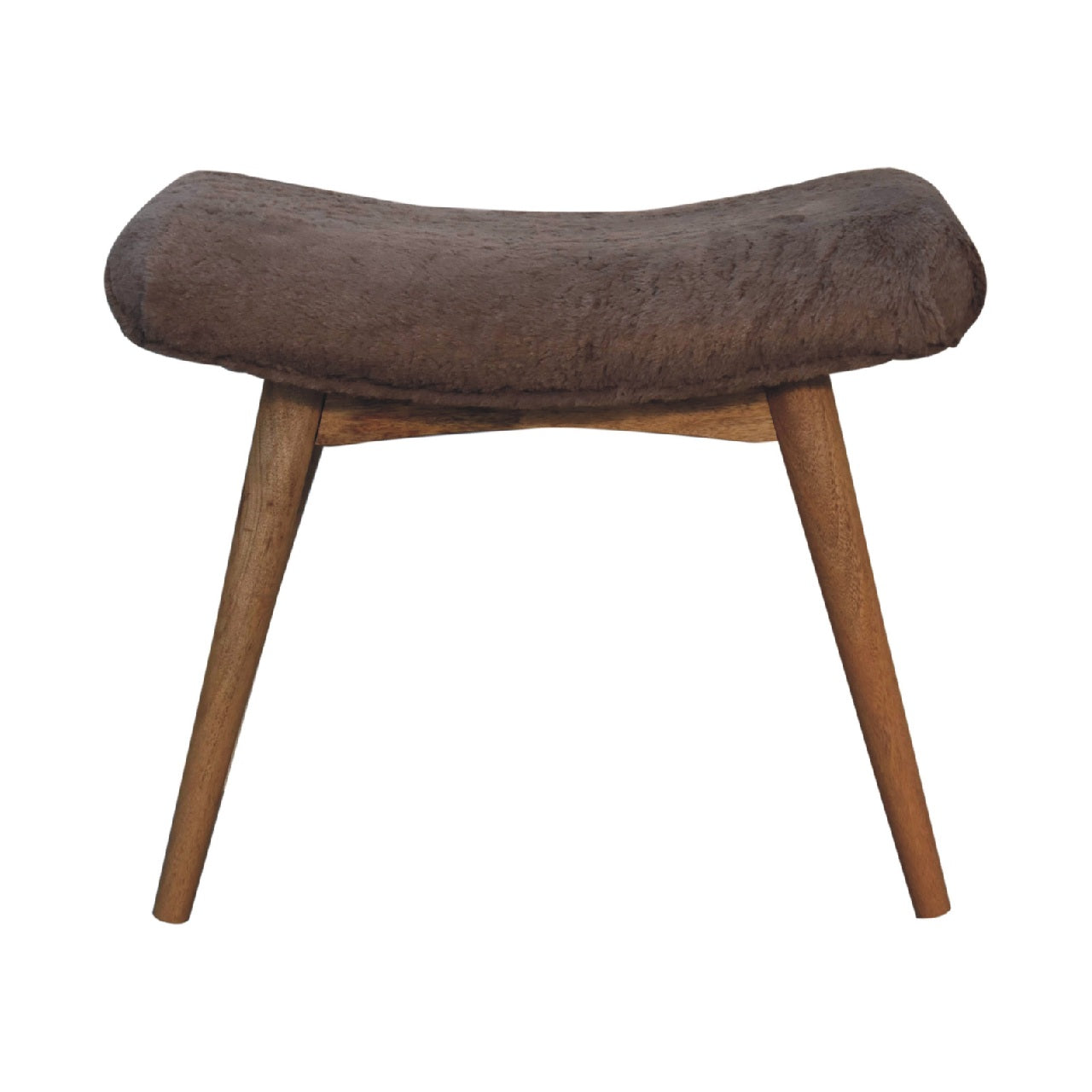 Artisan - Curved Bench in Mocha, Faux Fur