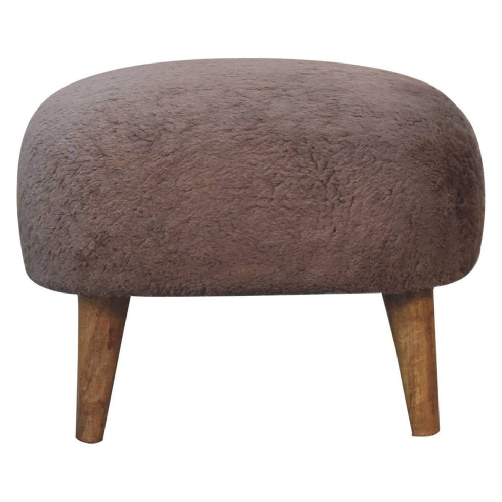 Artisan - Mocha Faux Fur Square Stool