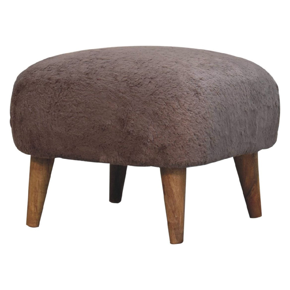 Artisan - Mocha Faux Fur Square Stool