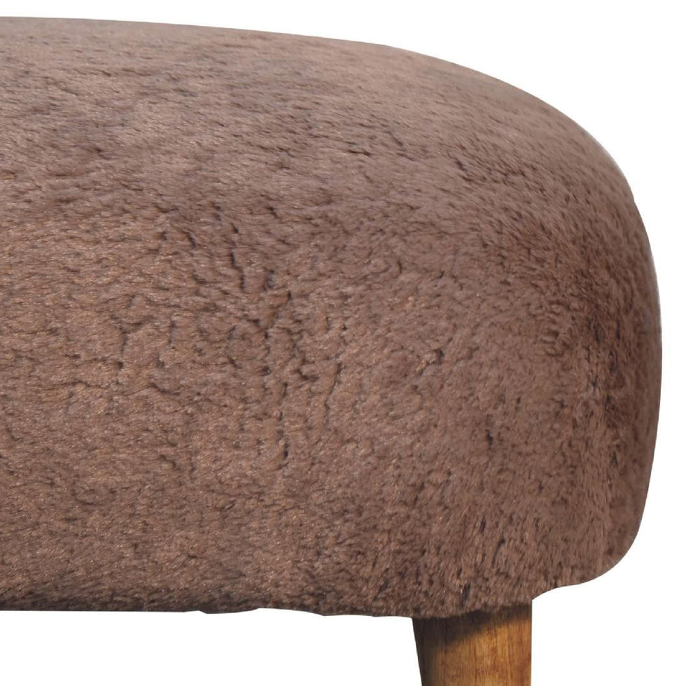 Artisan - Mocha Faux Fur Square Stool