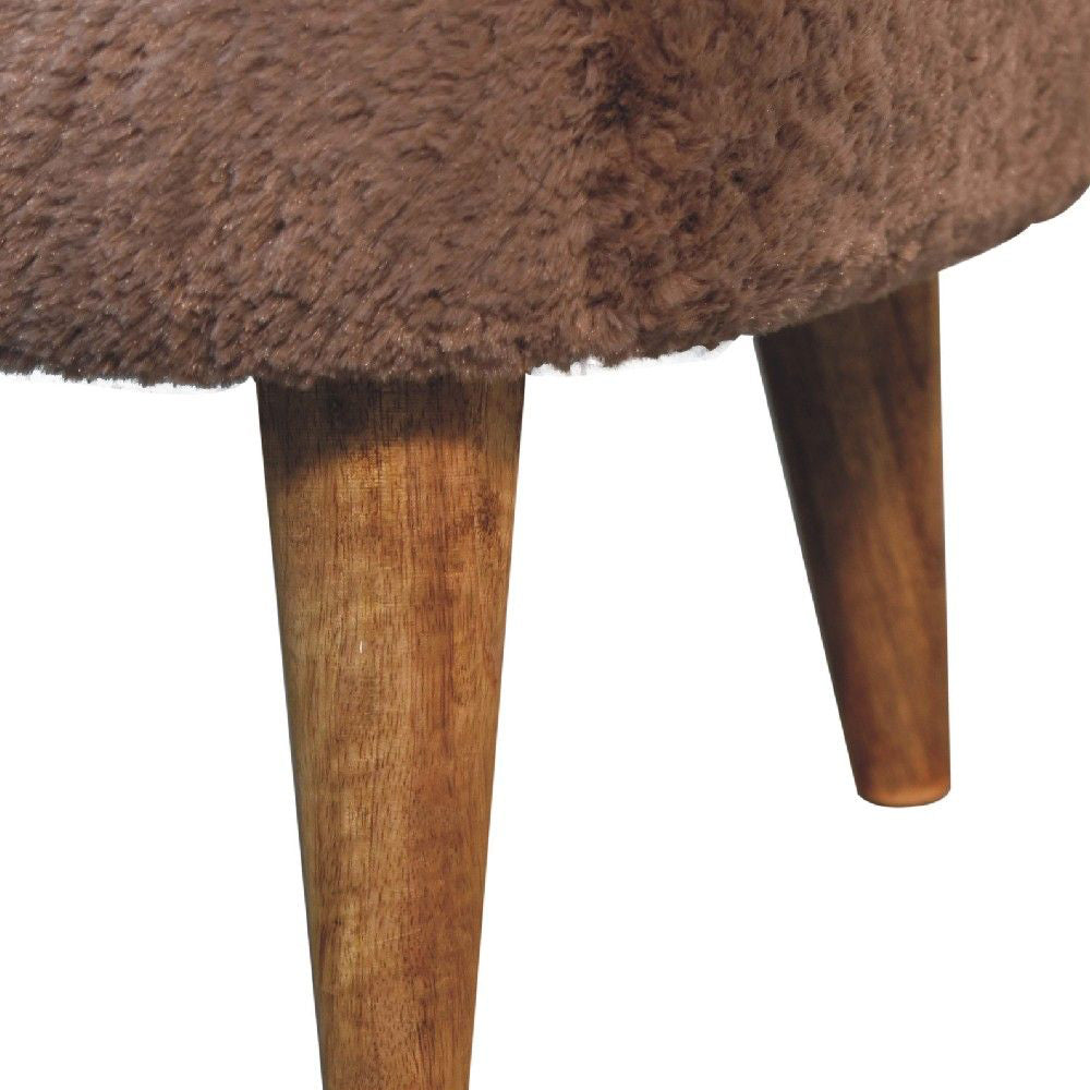Artisan - Mocha Faux Fur Square Stool