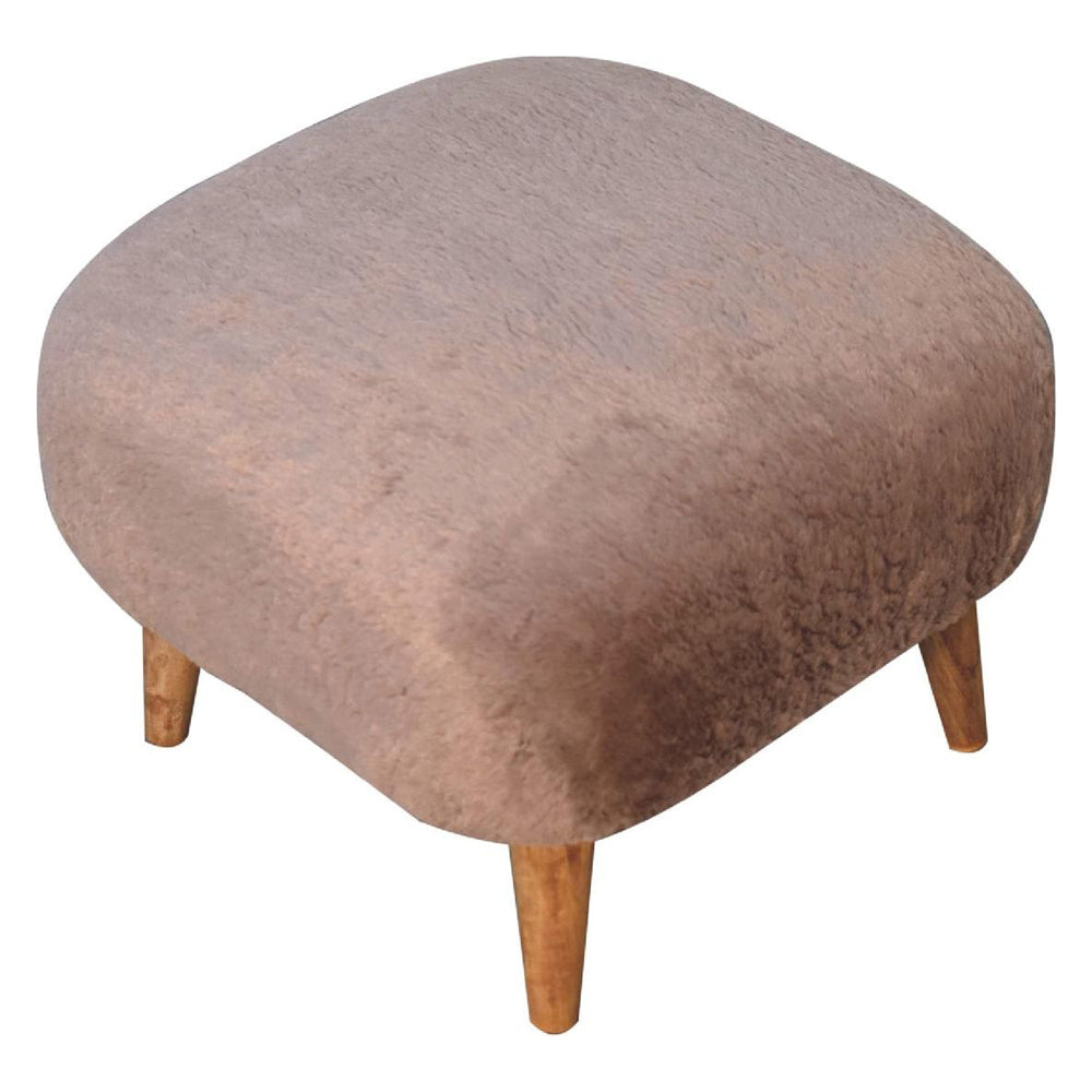 Artisan - Mocha Faux Fur Square Stool