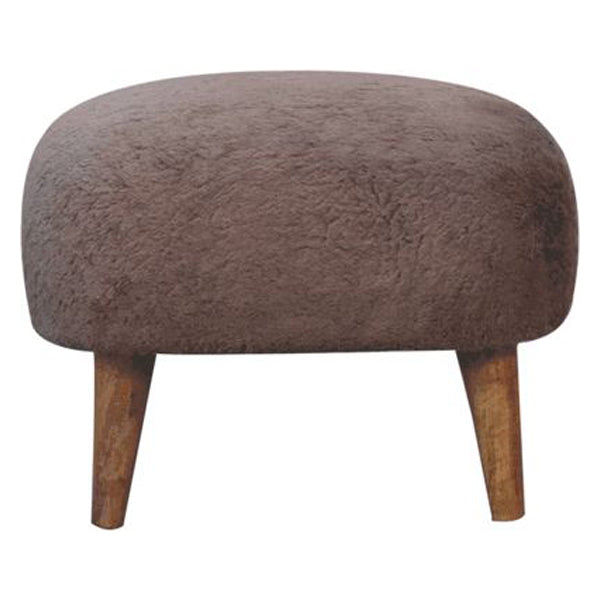Artisan - Mocha Faux Fur Square Stool
