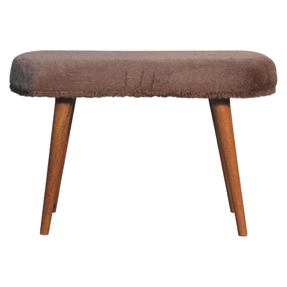 Artisan - Mocha Faux Fur Fabric Bench