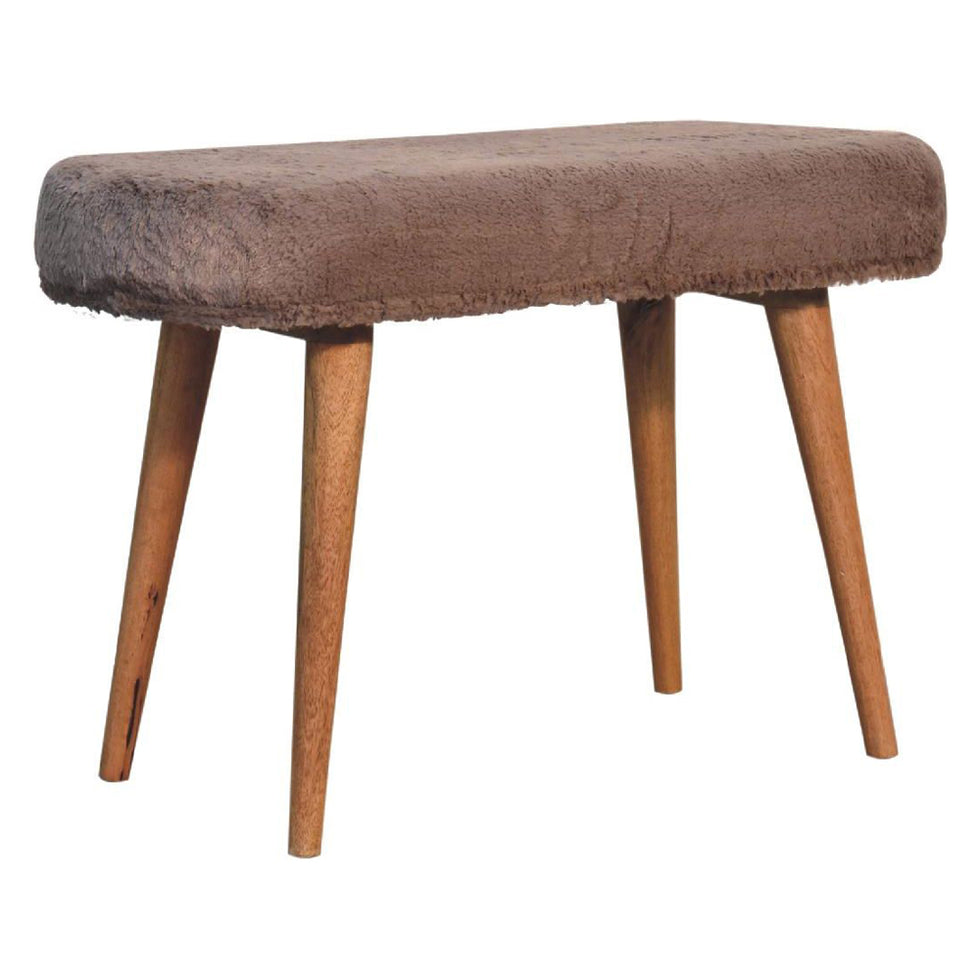 Artisan - Mocha Faux Fur Fabric Bench