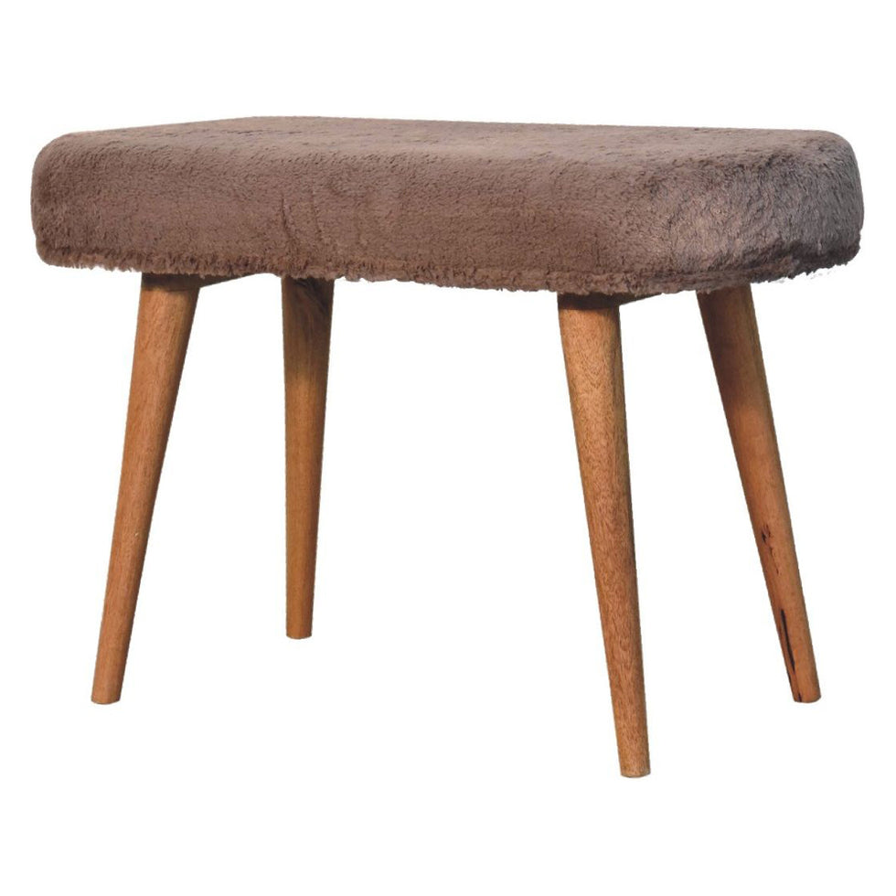 Artisan - Mocha Faux Fur Fabric Bench