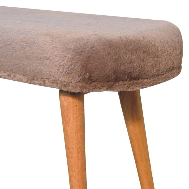 Artisan - Mocha Faux Fur Fabric Bench