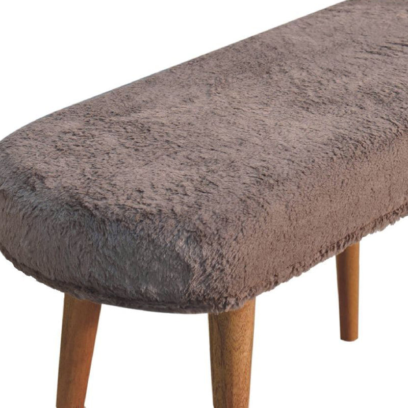 Artisan - Mocha Faux Fur Fabric Bench