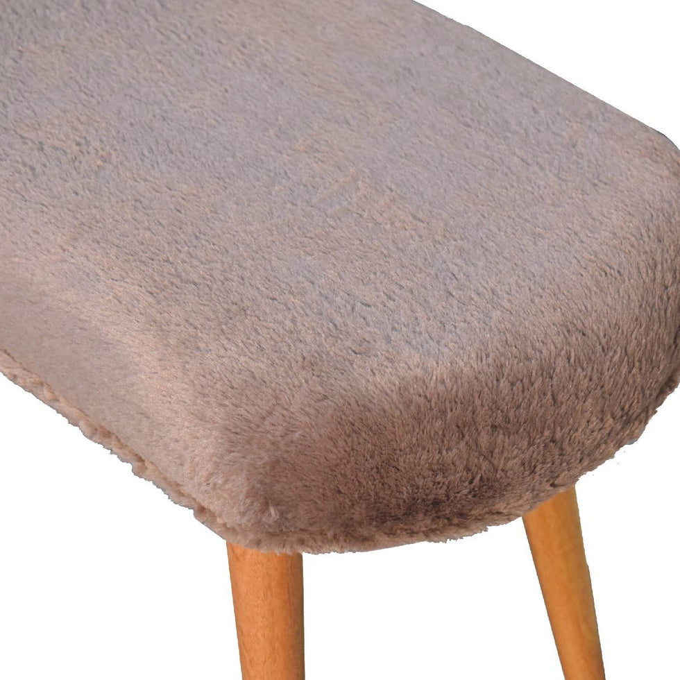 Artisan - Mocha Faux Fur Fabric Bench