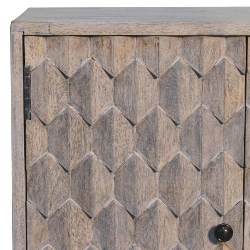 Artisan - Mini Pineapple Carved Stone Finish Cabinet
