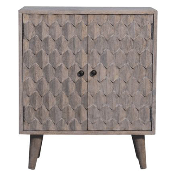 Artisan - Mini Pineapple Carved Stone Finish Cabinet