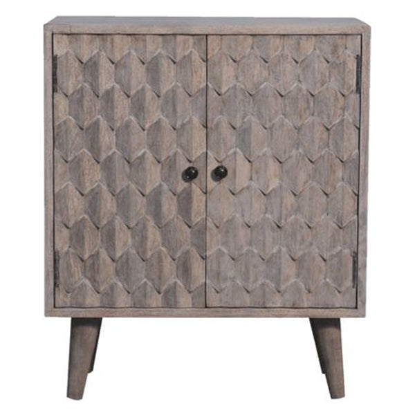 Artisan - Mini Pineapple Carved Stone Finish Cabinet