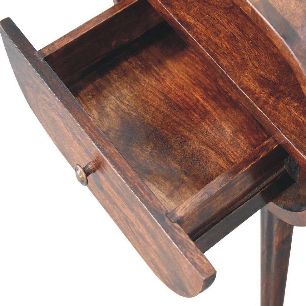 Artisan - Light Walnut Circular Nightstand With Open Slot
