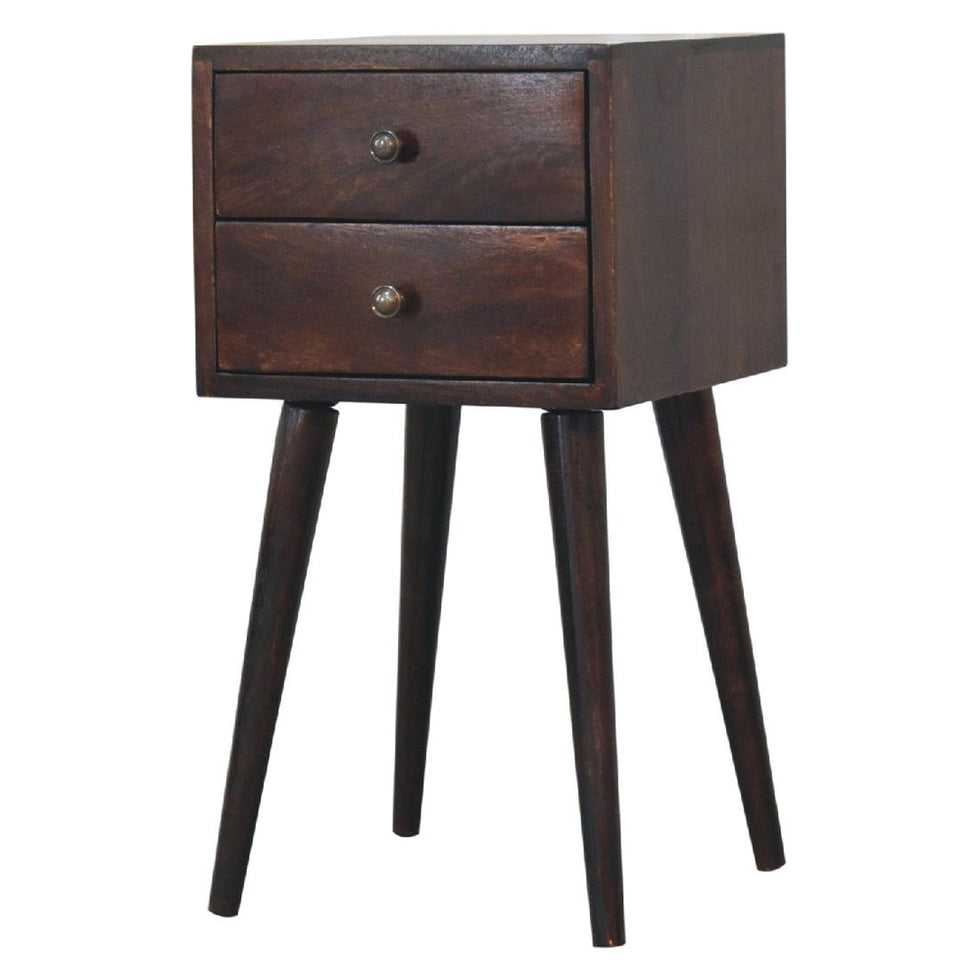 Artisan - Mini 2 Drawer Light Walnut Nightstand