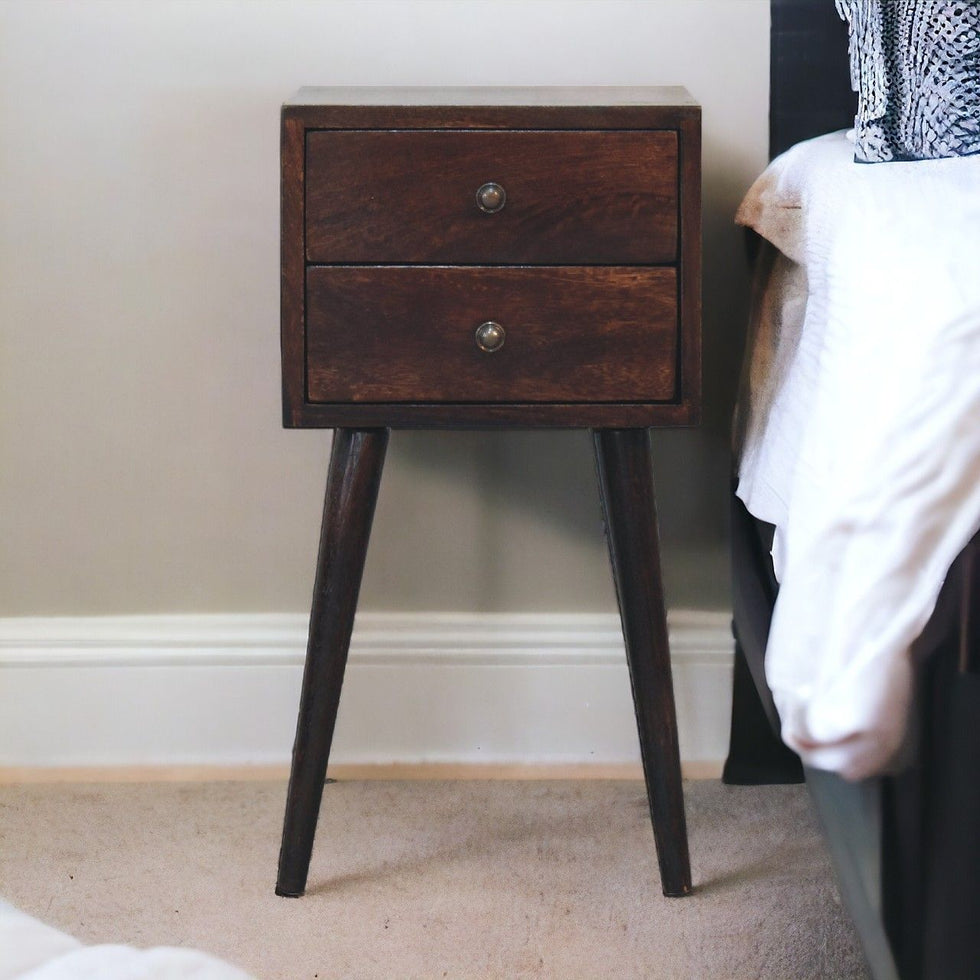 Artisan - Mini 2 Drawer Light Walnut Nightstand