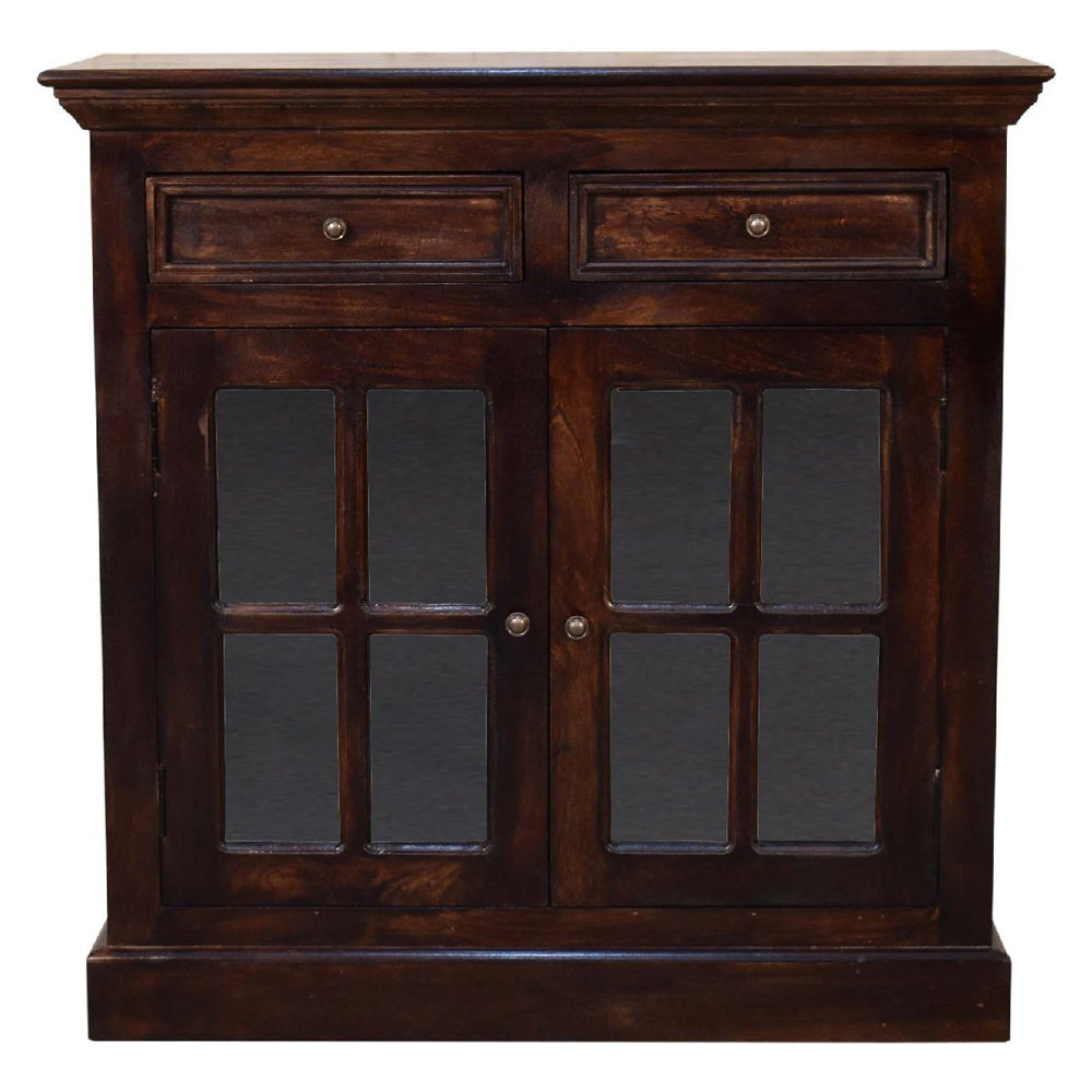 Artisan - Light Walnut Cabinet With Glazed Doors