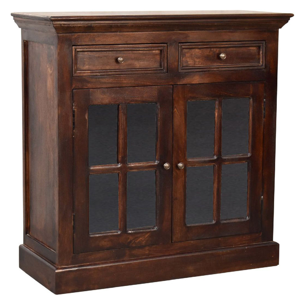 Artisan - Light Walnut Cabinet With Glazed Doors