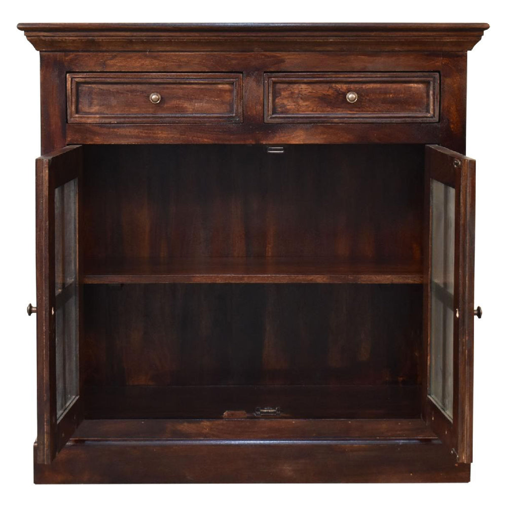 Artisan - Light Walnut Cabinet With Glazed Doors