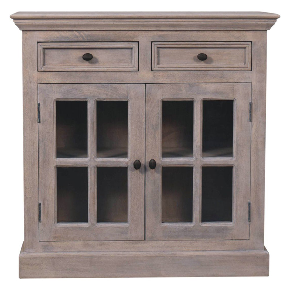 Artisan - Stone Finish Cabinet With Glazed Doors