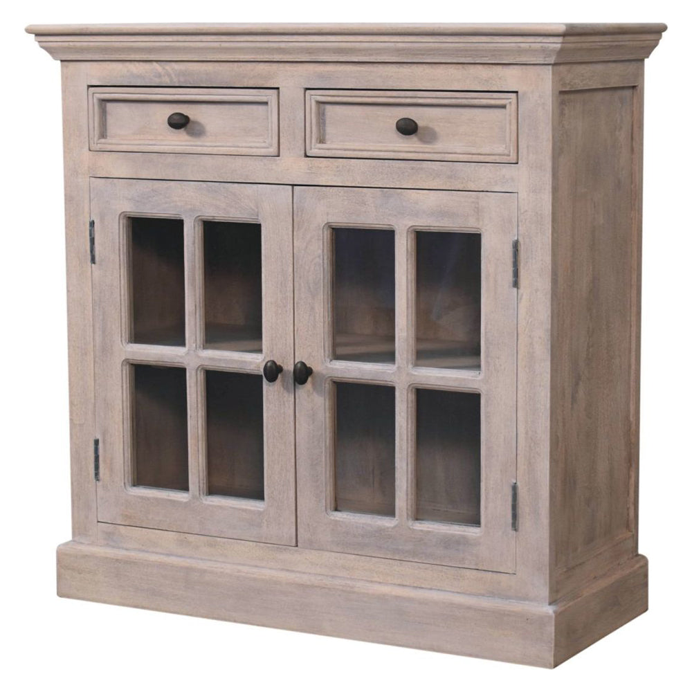 Artisan - Stone Finish Cabinet With Glazed Doors