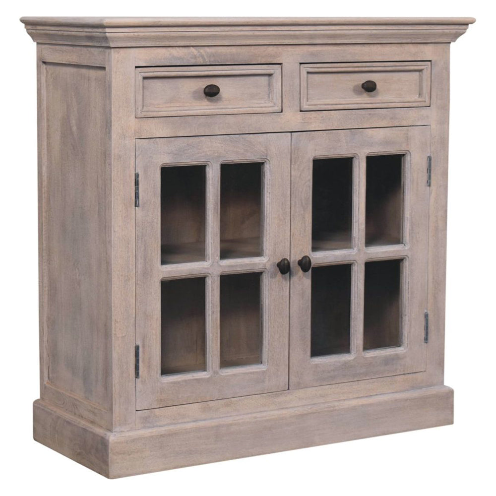 Artisan - Stone Finish Cabinet With Glazed Doors