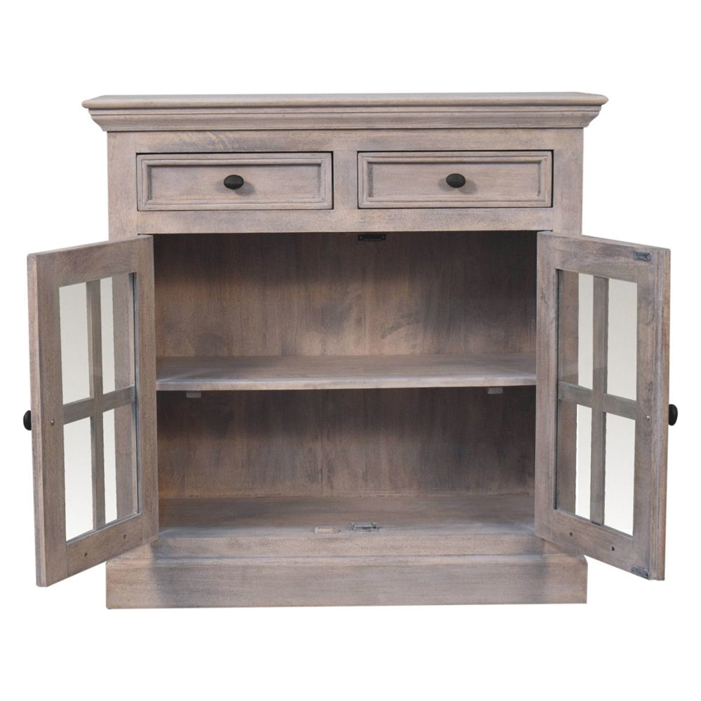Artisan - Stone Finish Cabinet With Glazed Doors