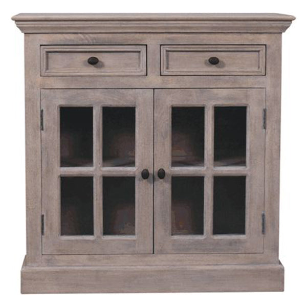 Artisan - Stone Finish Cabinet With Glazed Doors