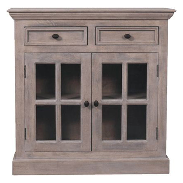 Artisan - Stone Finish Cabinet With Glazed Doors