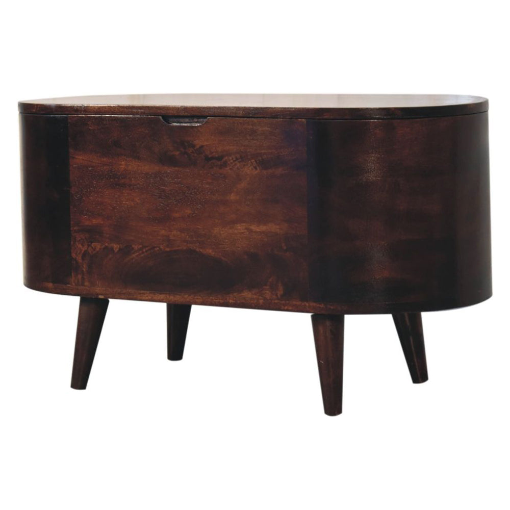 Artisan - Light Walnut Rounded Lid-Up Blanket Box
