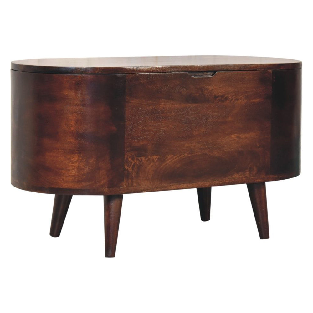 Artisan - Light Walnut Rounded Lid-Up Blanket Box