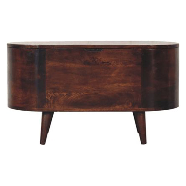 Artisan - Light Walnut Rounded Lid-Up Blanket Box