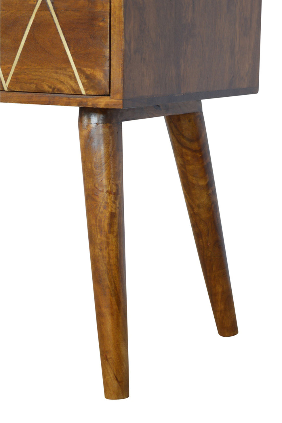 Artisan - Geometric Brass Inlay Console Table with 4 Drawers