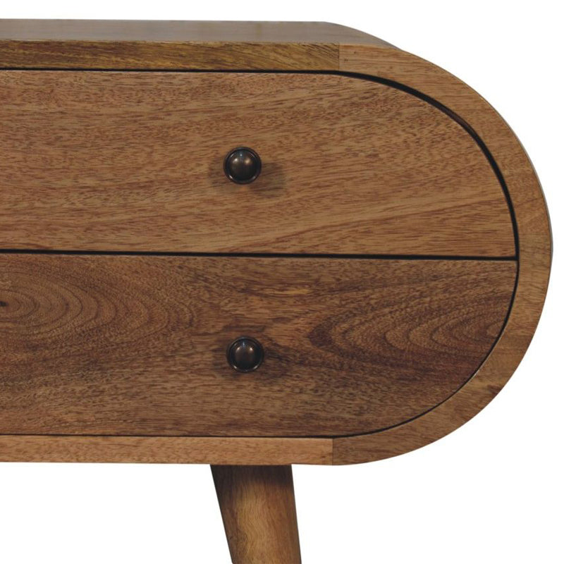 Artisan - Oak-Ish Circular Media Unit With 2 Open Slots