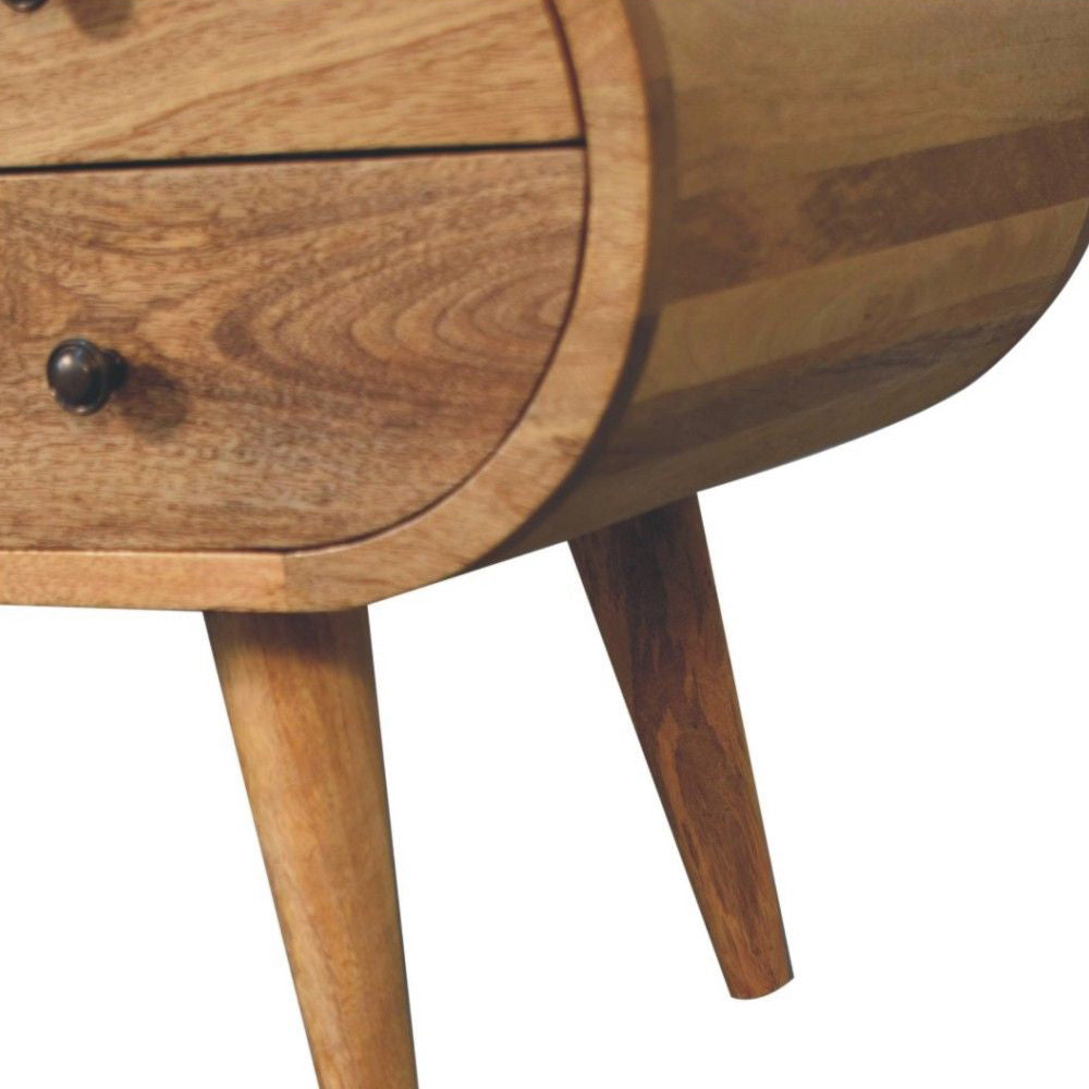 Artisan - Oak-Ish Circular Media Unit With 2 Open Slots