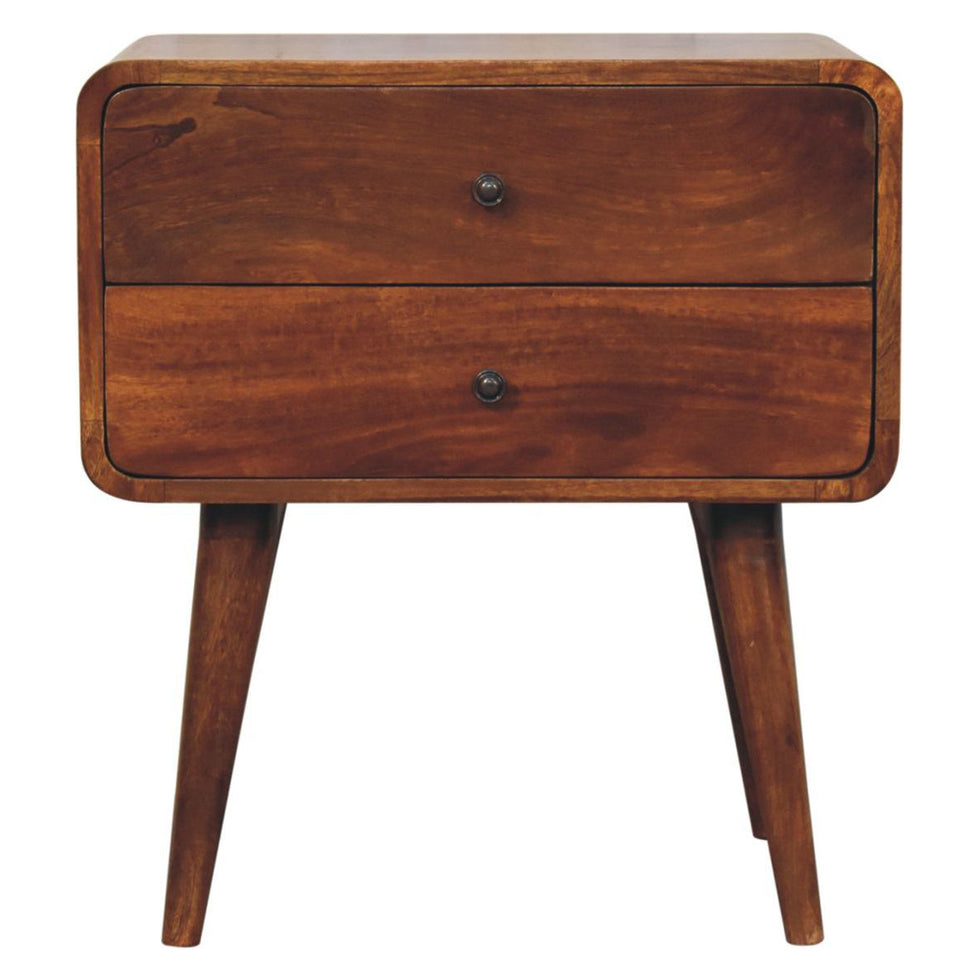 Artisan - Large Curved Chestnut Bedside