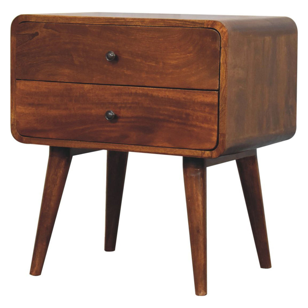 Artisan - Large Curved Chestnut Bedside