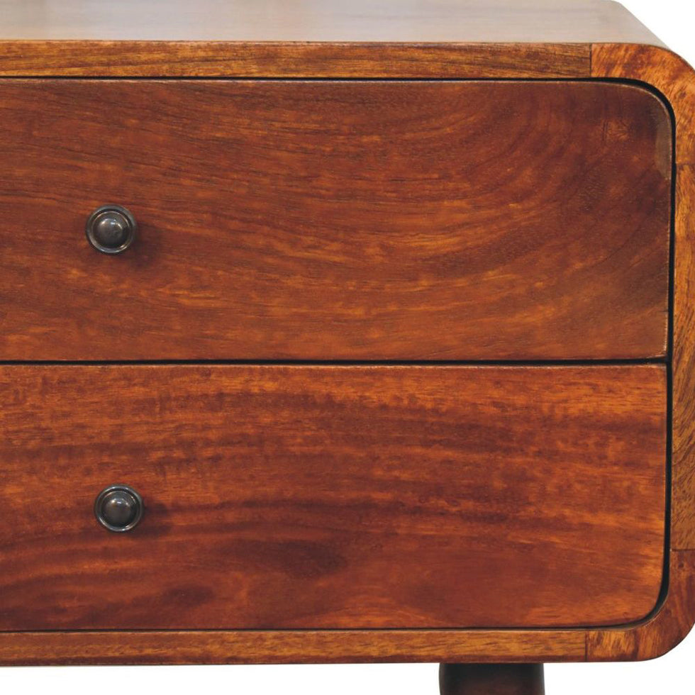 Artisan - Large Curved Chestnut Bedside
