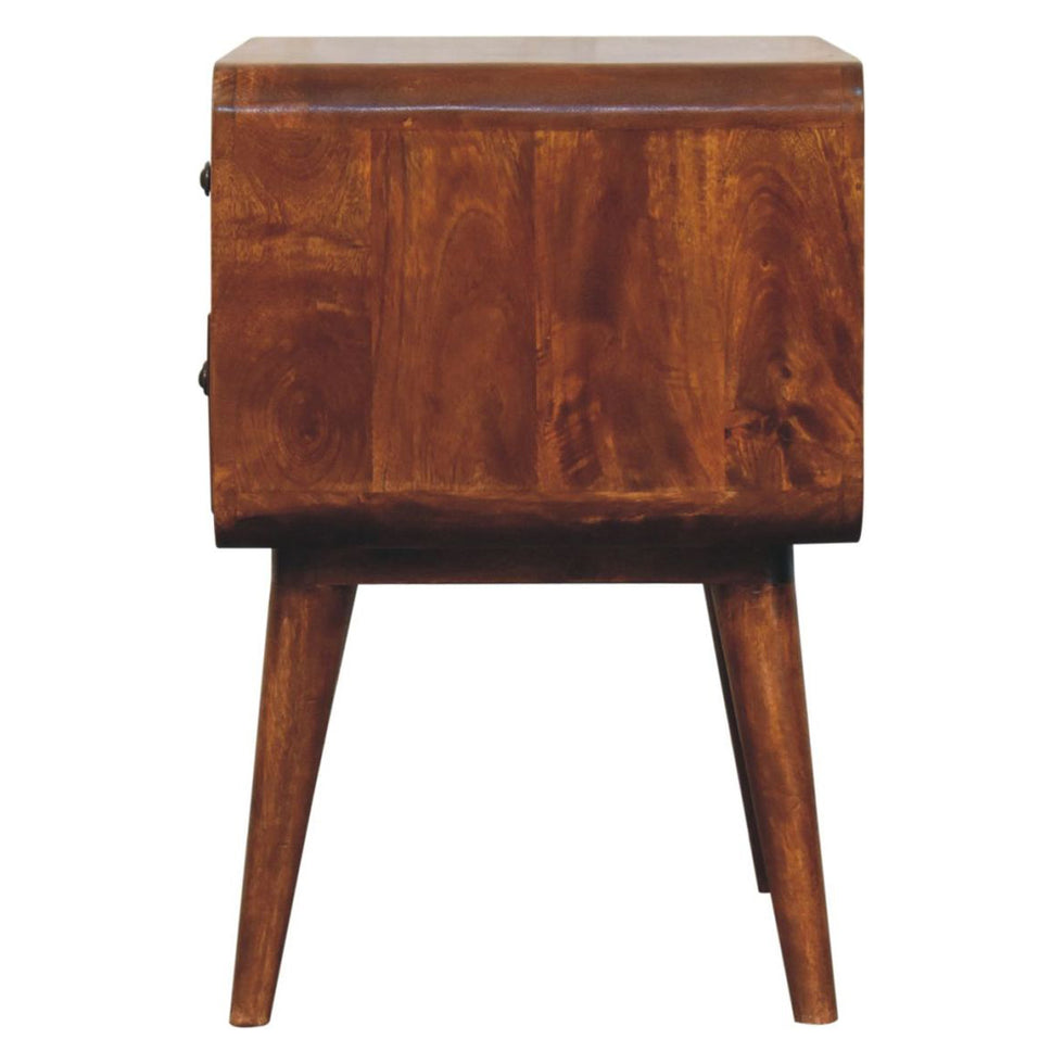 Artisan - Large Curved Chestnut Bedside