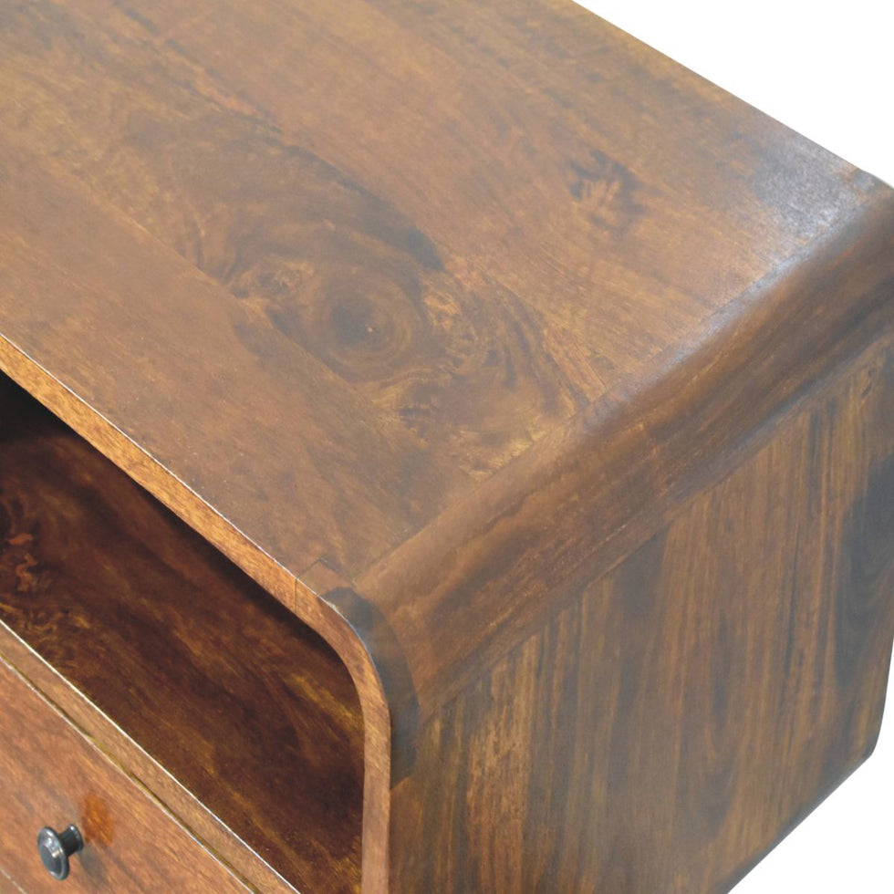 Artisan - Triple Curved Chestnut Console Table