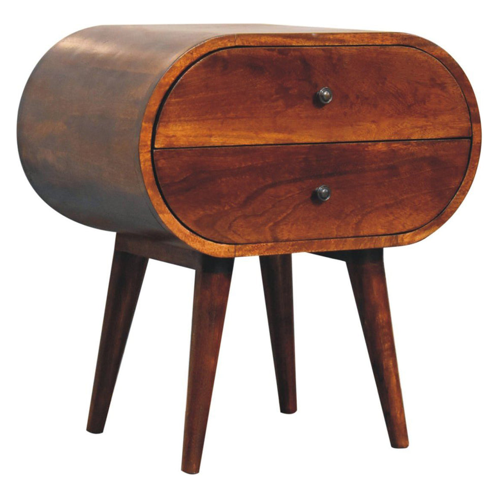 Artisan - Large Chestnut Circular Bedside